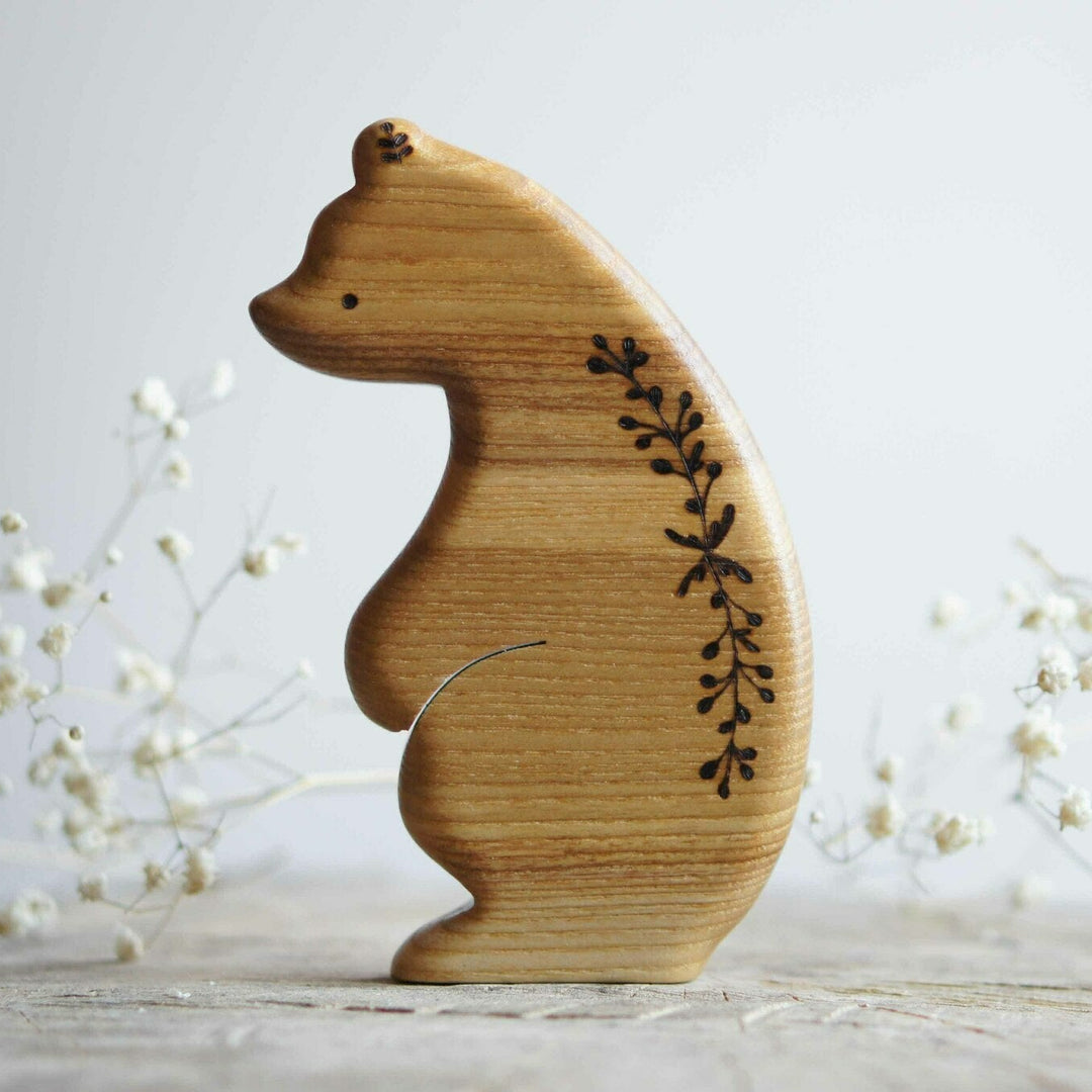 Wooden Bear Toy, a hand-carved wooden toy by Tiny Fox Hole.