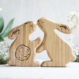 Wooden bunny family announcement puzzle by Tiny Fox Hole (view 3) · view 3