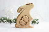 Wooden bunny twins announcement puzzle by Tiny Fox Hole (view 6) · view 6