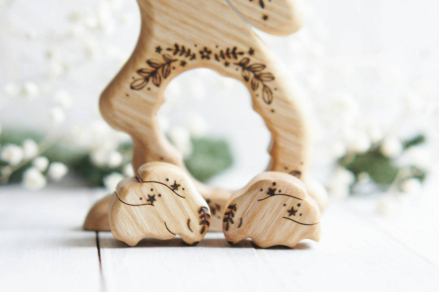 Wooden bunny twins announcement puzzle by Tiny Fox Hole (view 3)