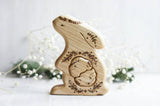 Wooden bunny twins announcement puzzle by Tiny Fox Hole (view 2) · view 2