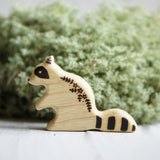 Wooden Raccoon, Sitting · view 2
