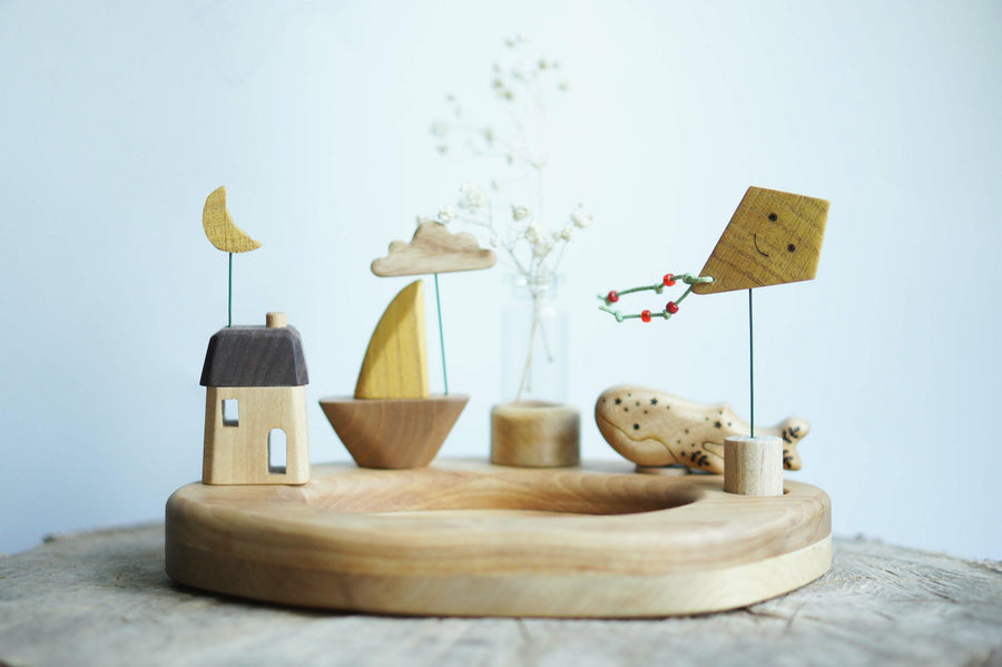 Wooden Treasure Tray, a hand-carved wooden toy by Tiny Fox Hole.