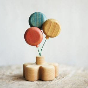 Wooden Balloon Ornament, Blue