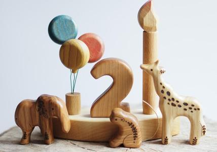 Wooden Balloon Ornament, Blue