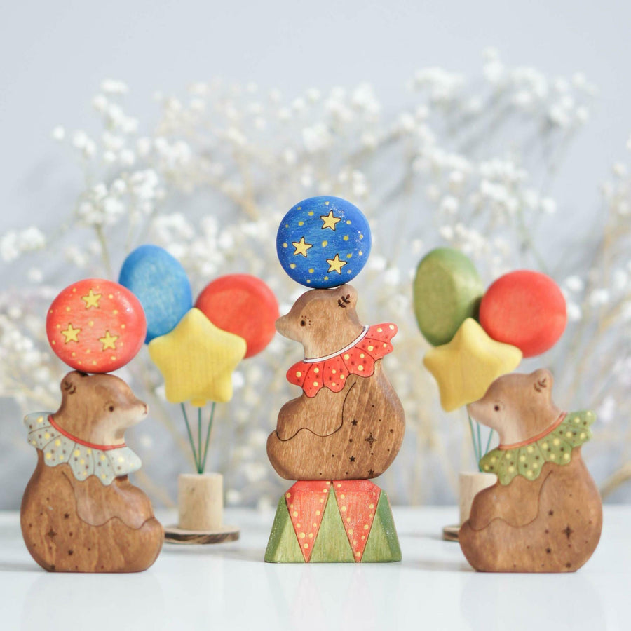 Wooden Balloon Ornament, Blue Sparkle