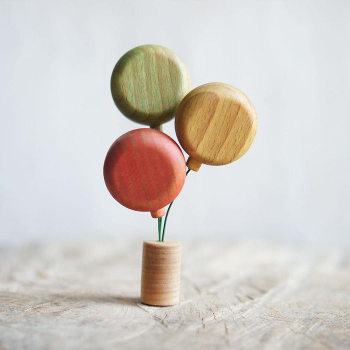 Wooden Balloon Ornament, Green, a wooden Waldorf celebration piece by Tiny Fox Hole, cut and finished by hand from solid wood