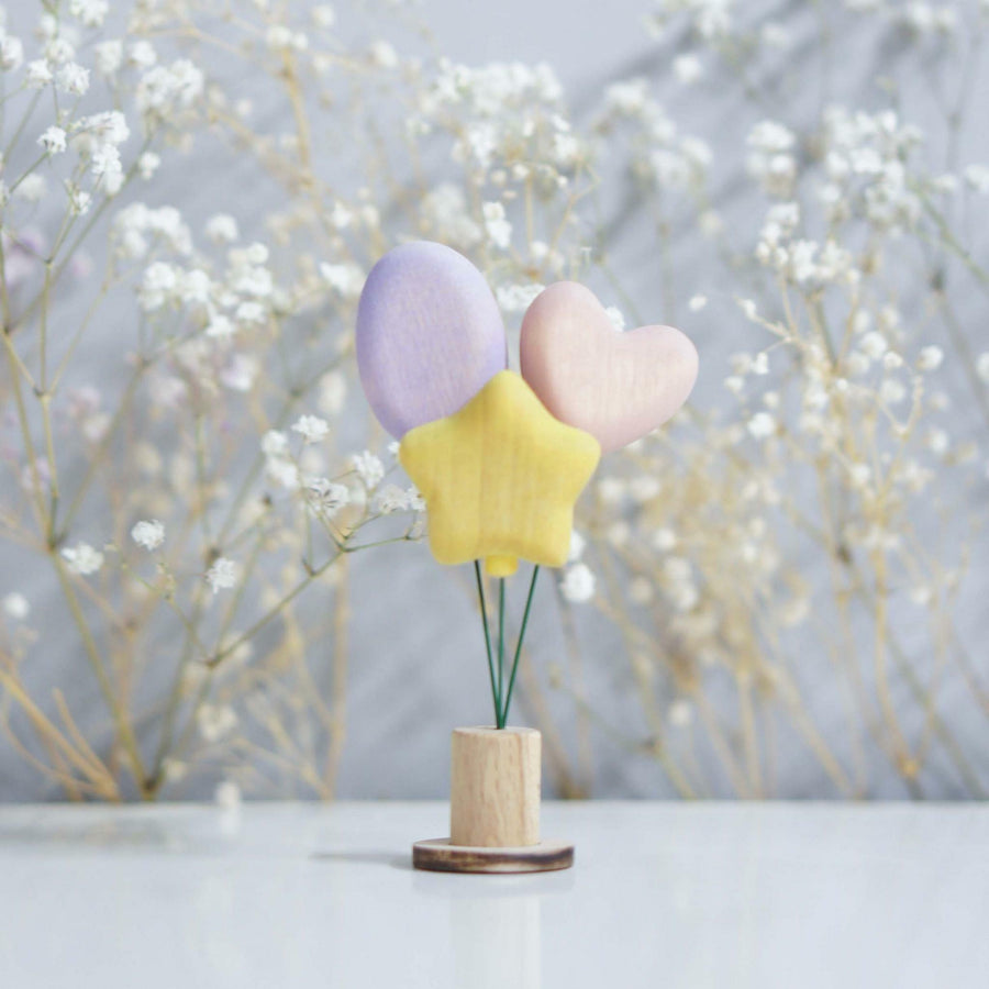 Wooden Balloon Ornament, Lilac Sparkle
