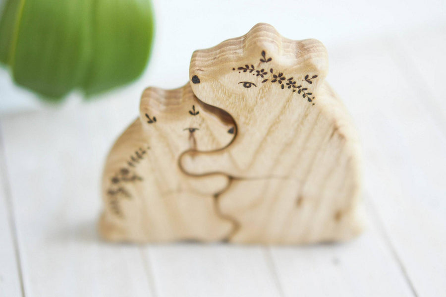 Wooden Mama and Baby Bear Puzzle