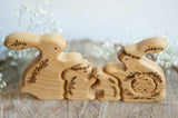 Wooden Bunny Family Announcement Puzzle (Mom, Dad, and Three Little Ones) · view 2