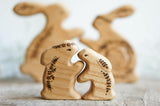 Wooden Bunny Family Announcement Puzzle (Mom, Dad, and Three Little Ones) · view 3