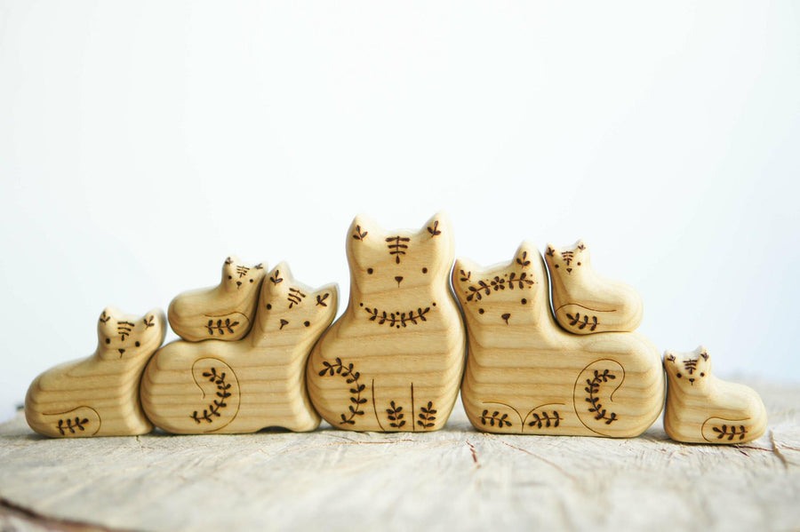 Wooden Cat Family Puzzle