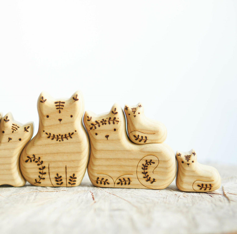 Wooden Cat Family Puzzle