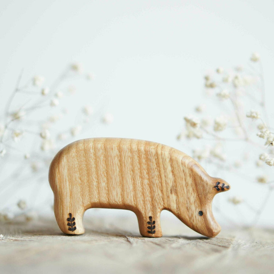 Wooden Pig, Looking Down