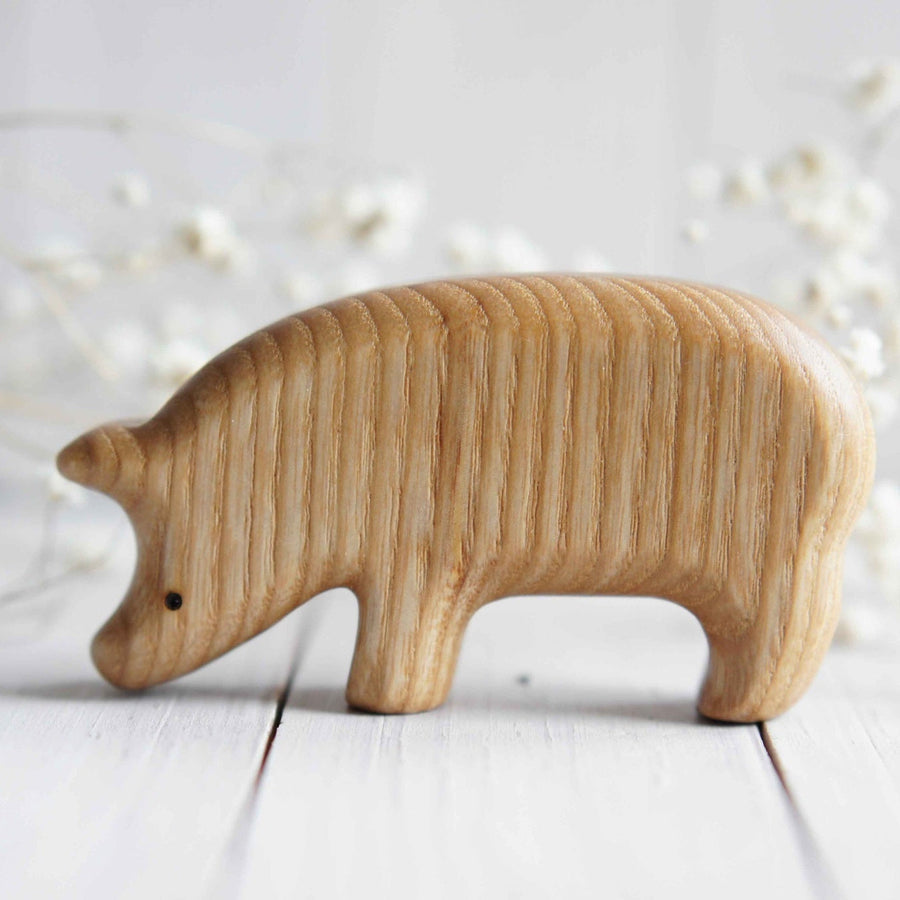 Wooden Pig, Looking Down