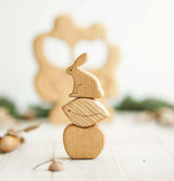 Wooden Tree Puzzle with Apple and Rabbit · view 3