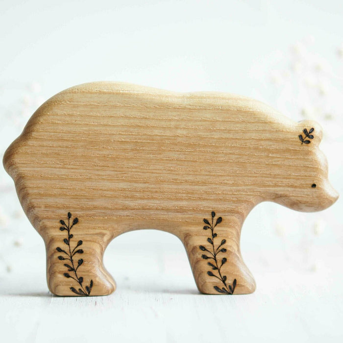 Wooden Bear, Dad, a hand-carved wooden toy by Tiny Fox Hole.