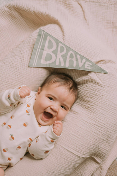 Brave Canvas Pennant | Handmade Triangle Wall Flag