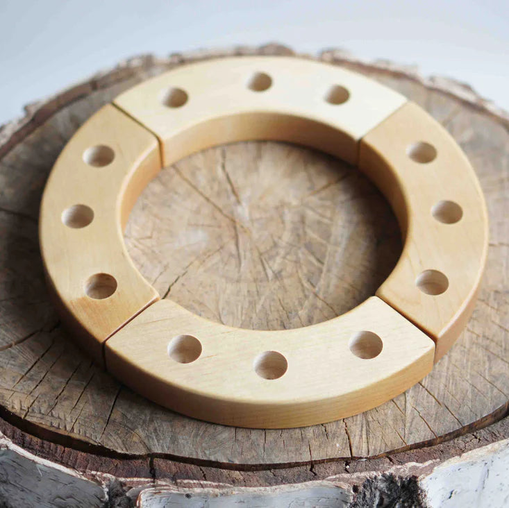 Waldorf Birthday Ring Set, a hand-carved wooden toy by Tiny Fox Hole.
