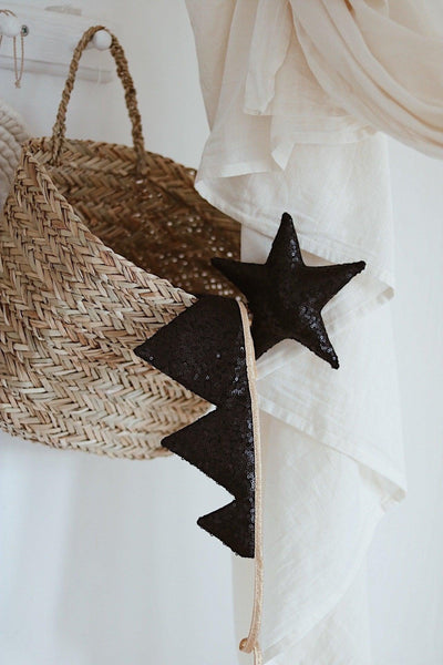 “Black Sequins” Crown and Wand Magic Set