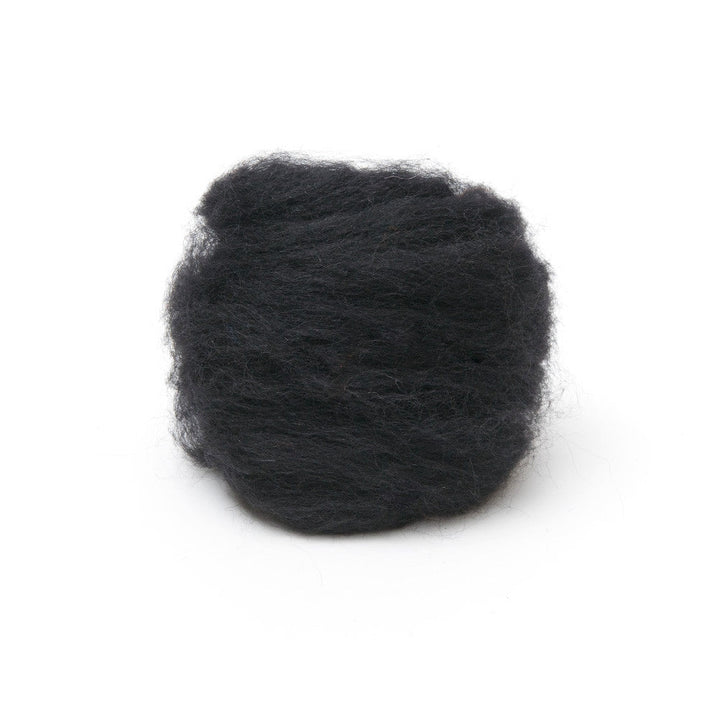 Black Corriedale wool roving, 1 oz, for classroom wet felting and needle felting