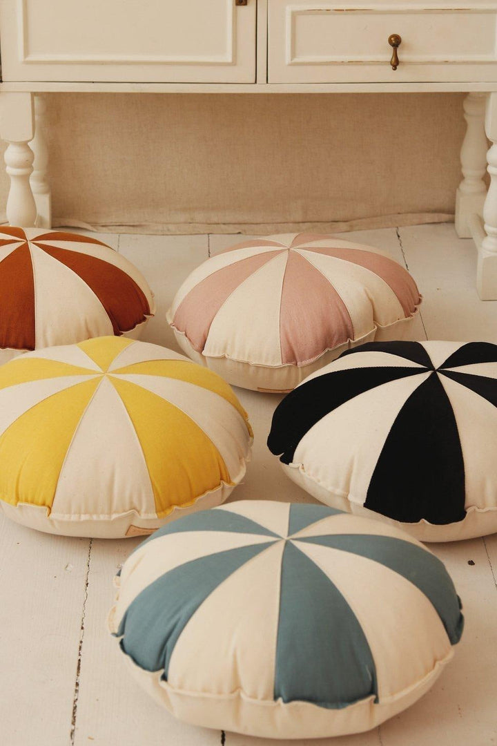 “Blue Circus” Round Patchwork Pillow