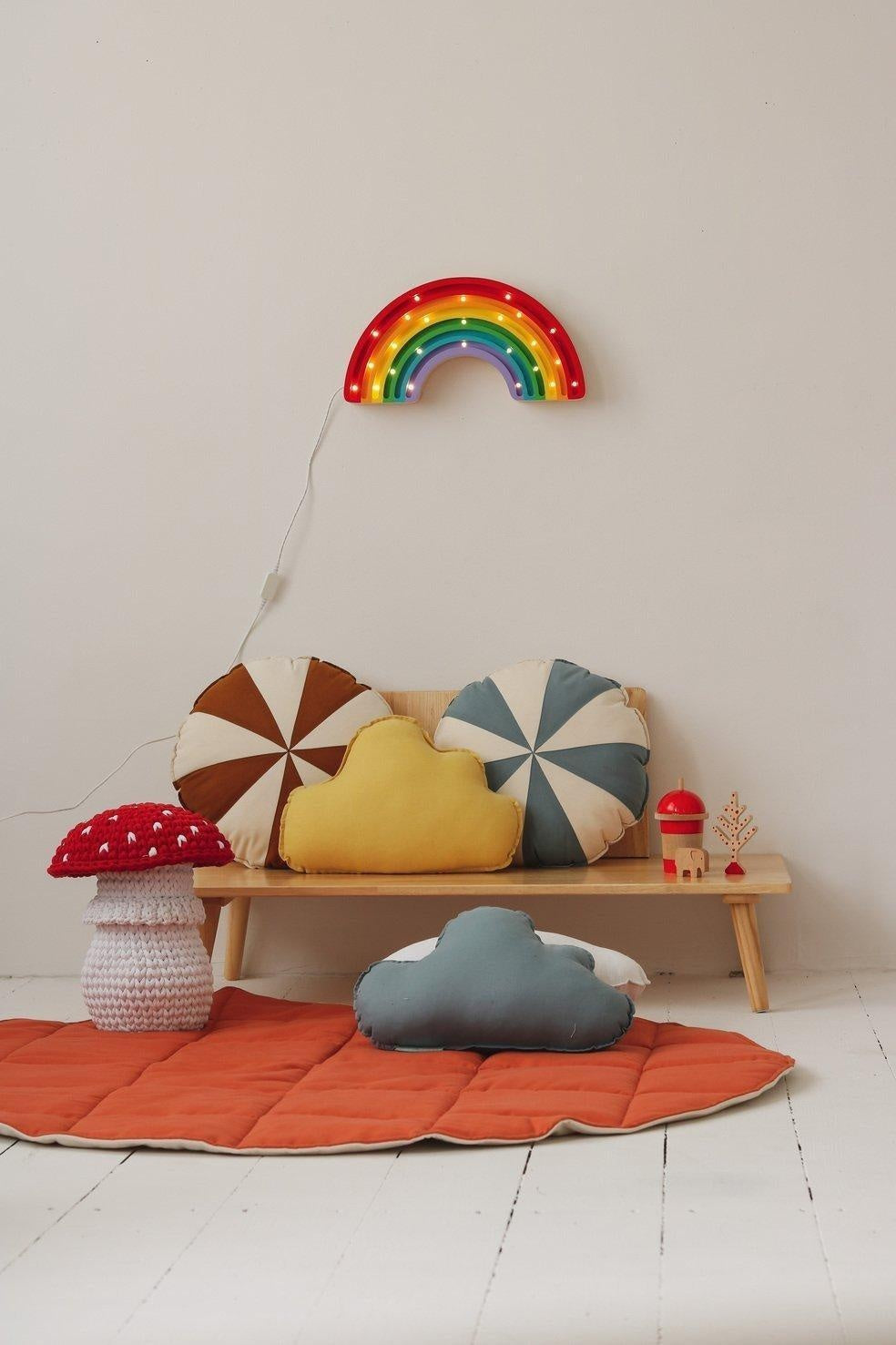 “Blue Circus” Round Patchwork Pillow
