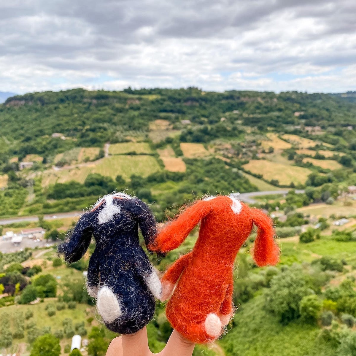 Cavalier King Charles Spaniel finger puppet - Orange