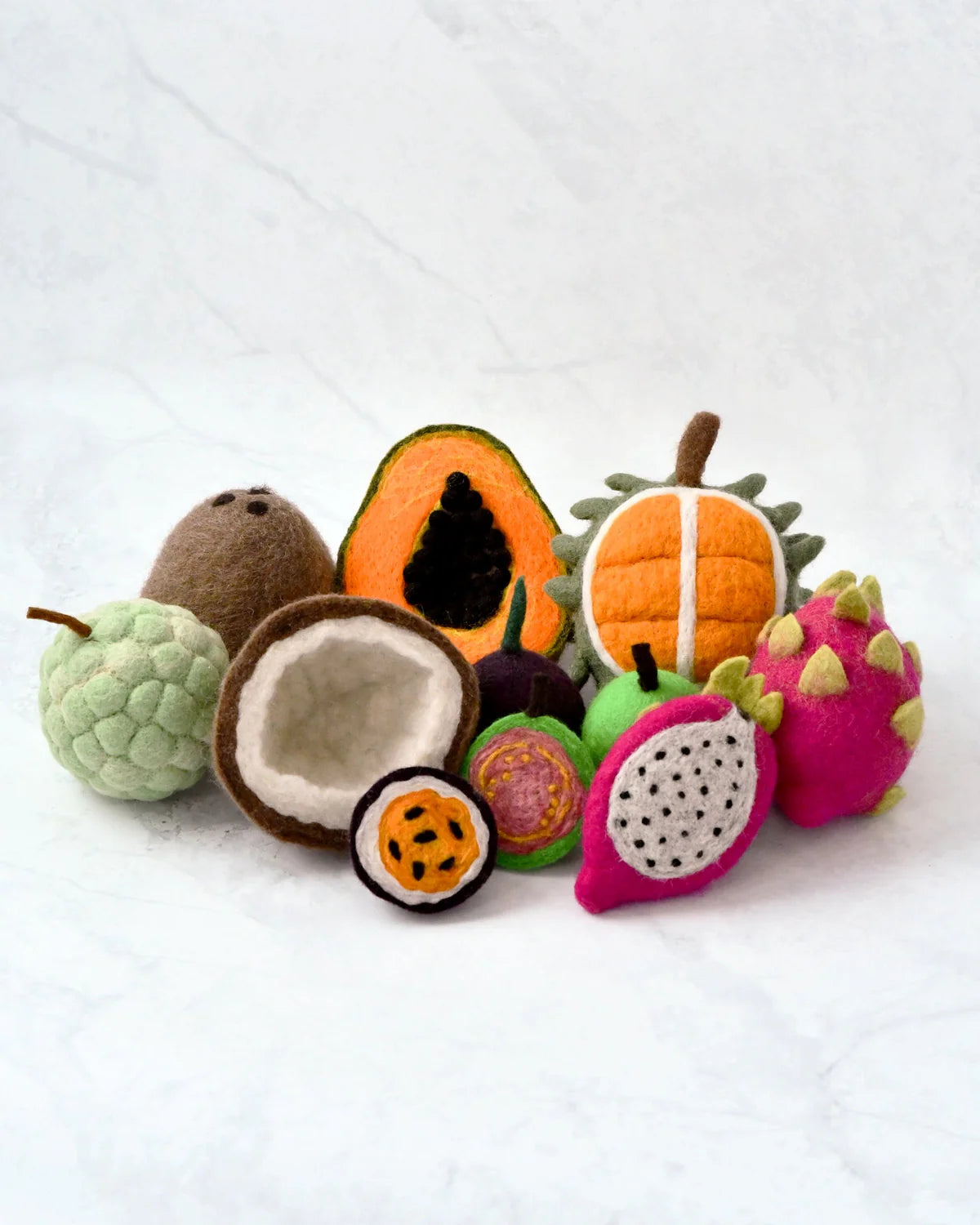 Pre-Order Felt Tropical Fruits Play Food Set (Set of 11 pieces) (Ships in mid-October)