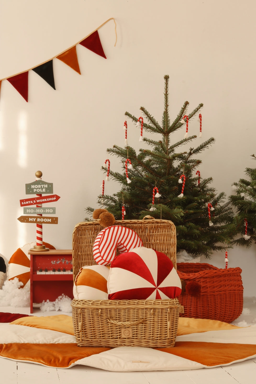 Christmas “Gold Candy” Round Patchwork Mat