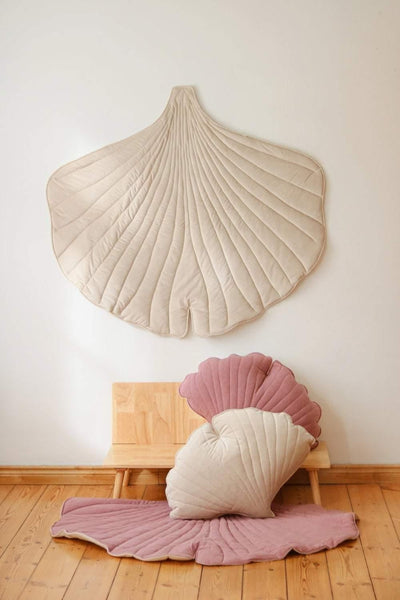 Velvet “Cream” Ginkgo Leaf Mat