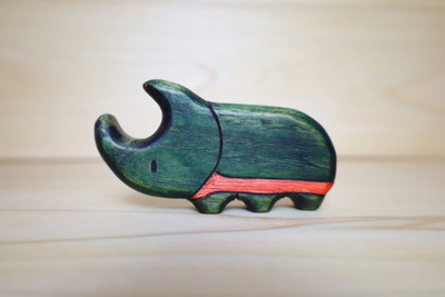 Wooden Rhino Beetle Toy