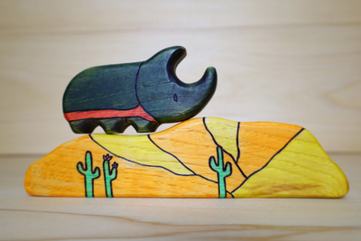 Wooden Rhino Beetle Toy