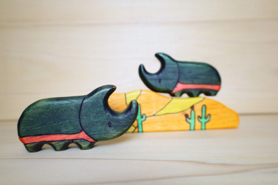 Wooden Rhino Beetle Toy
