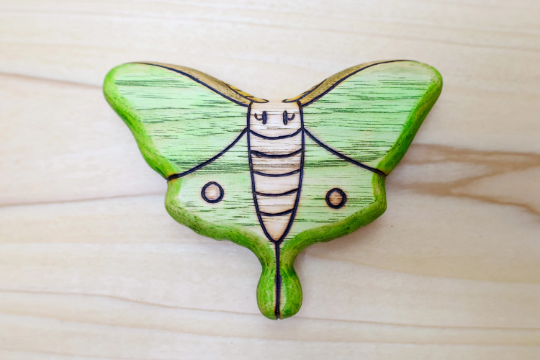 Wooden Luna Moth Toy