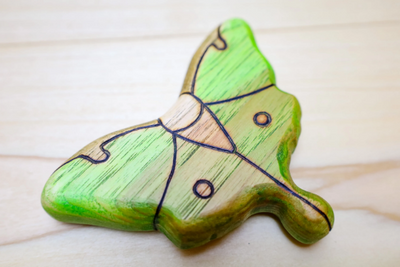 Wooden Luna Moth Toy