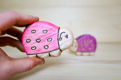 Wooden Lovebug Toy~ Pink Or Purple