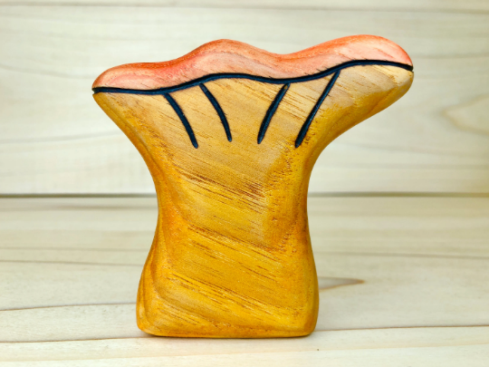 PREORDER - Wooden Chanterelle Mushroom Toy