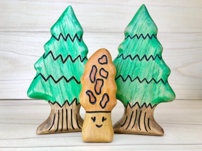 PREORDER - Wooden Morel Mushroom Toy