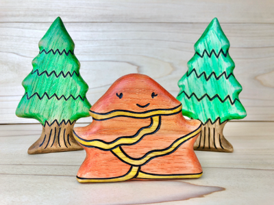 Wooden Chicken Of The Woods Mushroom Toy