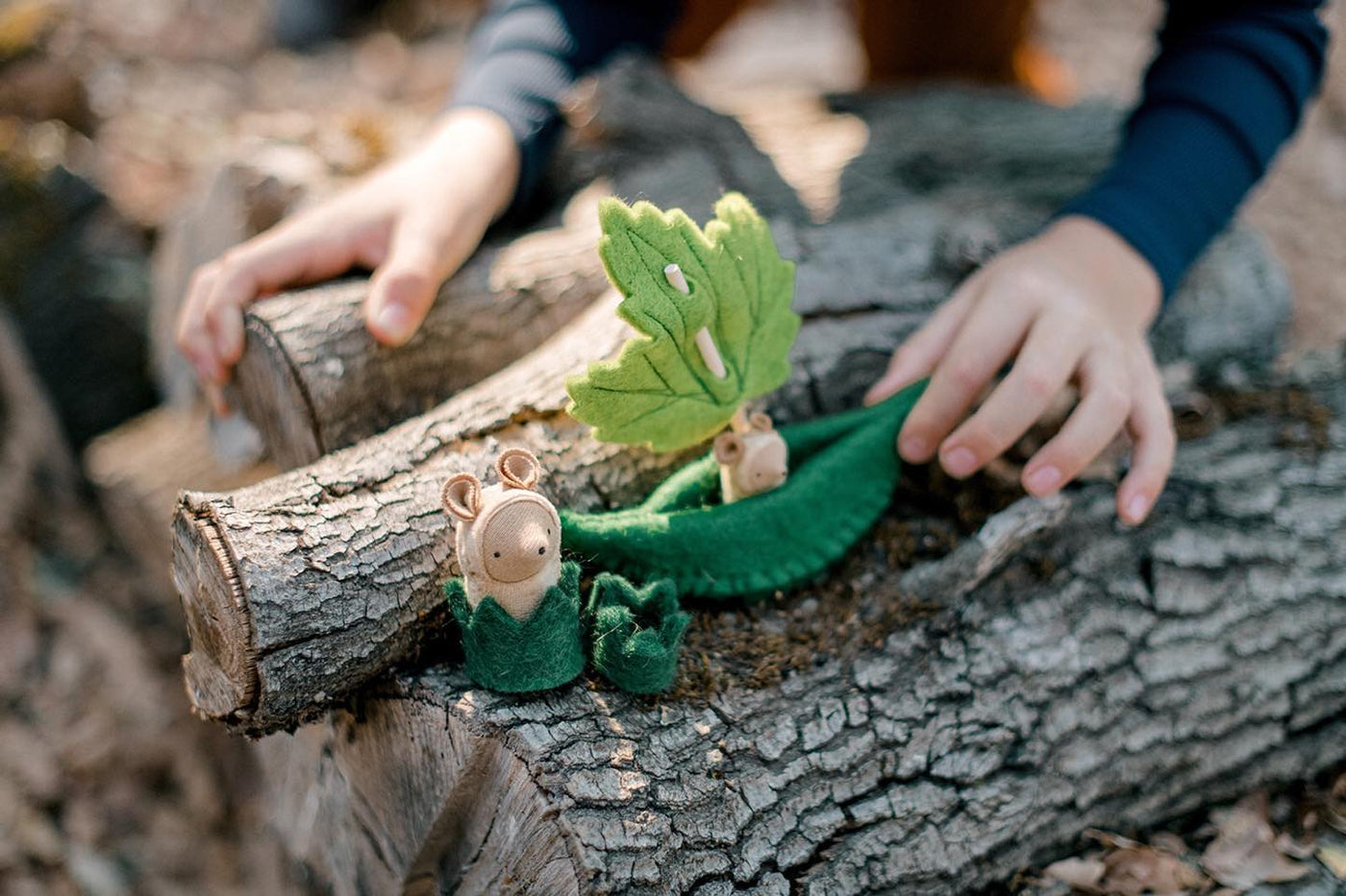 Fairyshadow Felt Toy Boat with Leaf Sail