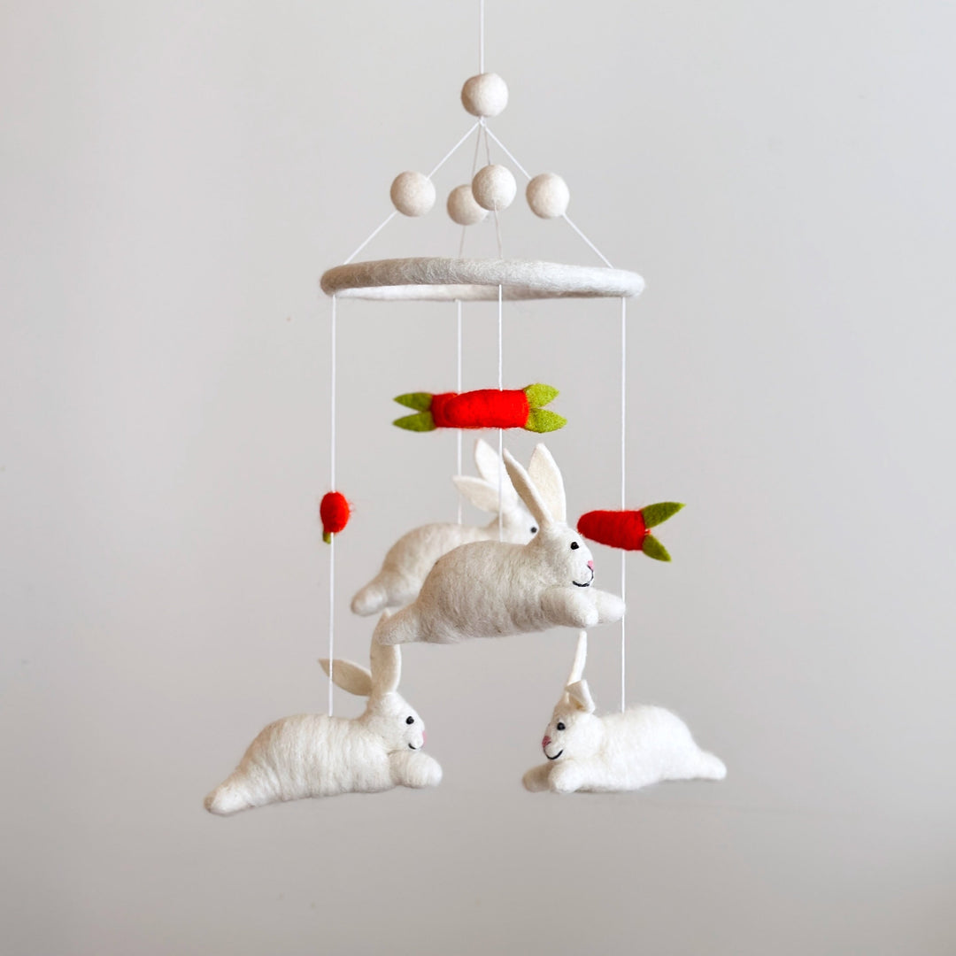 Felt Baby Mobile - Bunnies &amp; Carrots