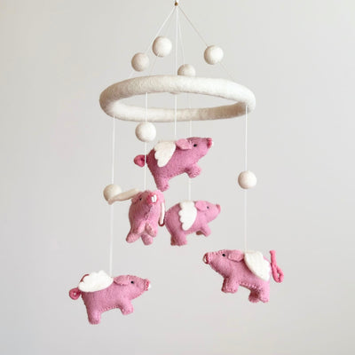 Felt Baby Mobile - Flying Pig