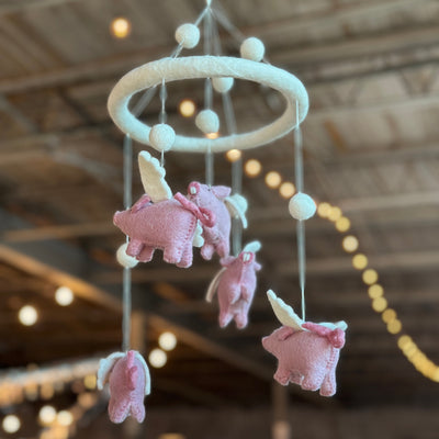 Felt Baby Mobile - Flying Pig