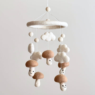 Felt Baby Mobile - Smiley Mushroom