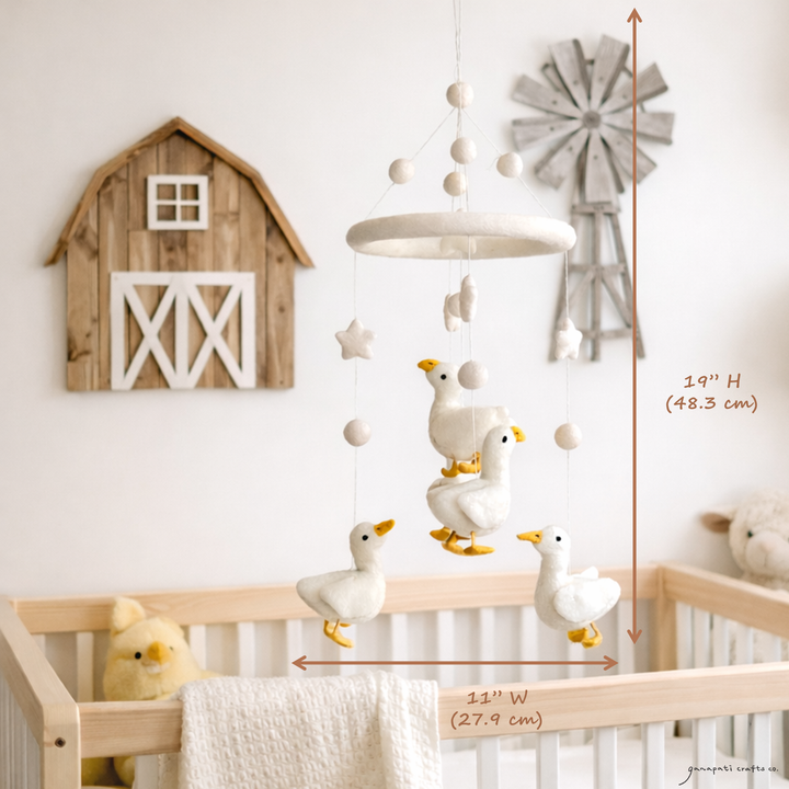 Felt Baby Mobile - White Duck