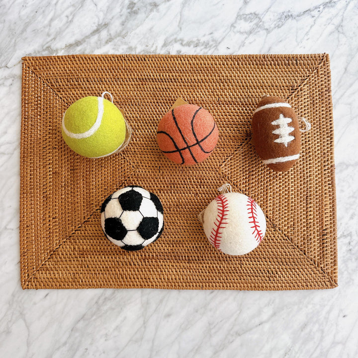 Felt Basketball Ornament – Handmade Wool Sports Christmas Decoration