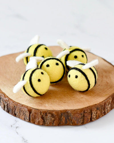 Pre-Order Felt Bees Loose Parts, 5 Bees (Ships in November)