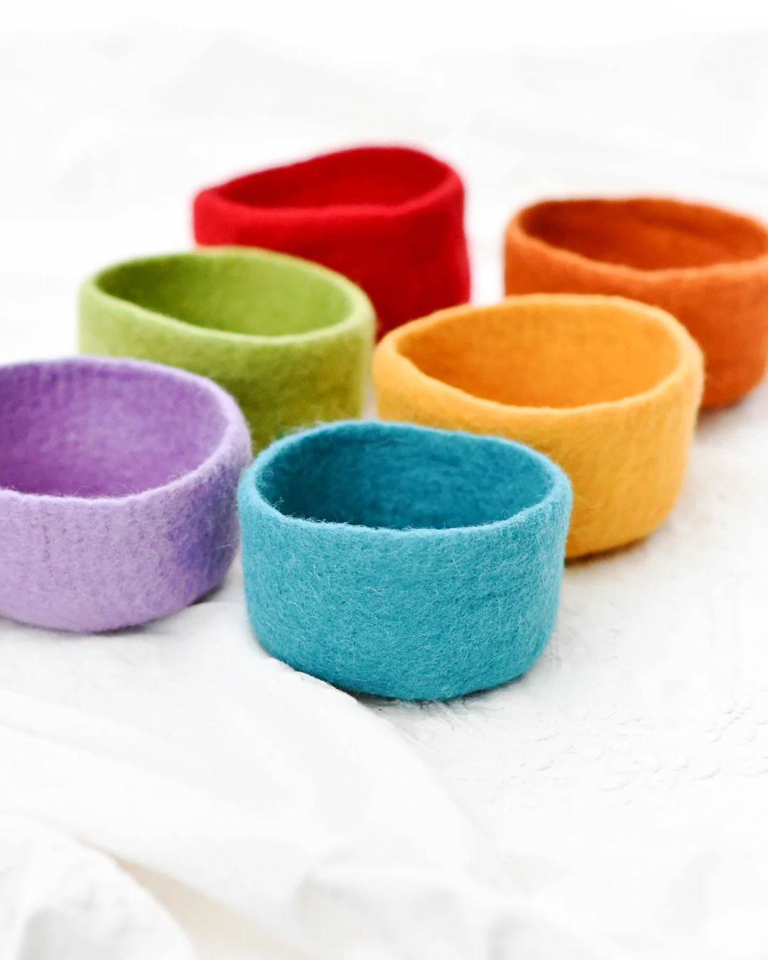Felt Big Rainbow Colorful Bowls, Set of 6