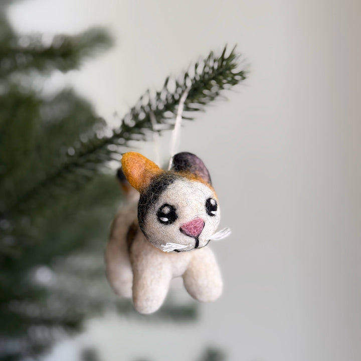 Felt Cat Ornament – Calico, Gray Tabby &amp; Tuxedo 😺✨
